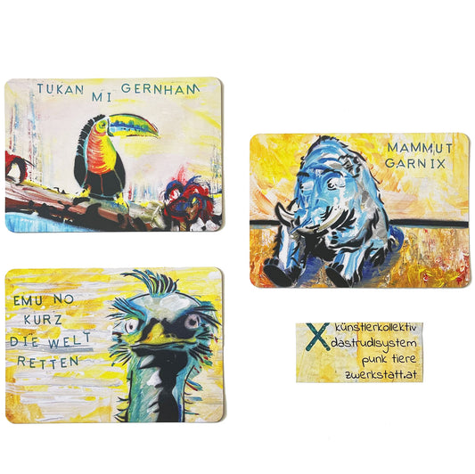 Postkarte Punk Tiere